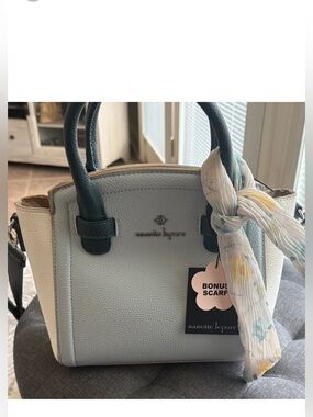 Nanette Lepore Light Blue and Cream Satchel and Nicole Lee bucket